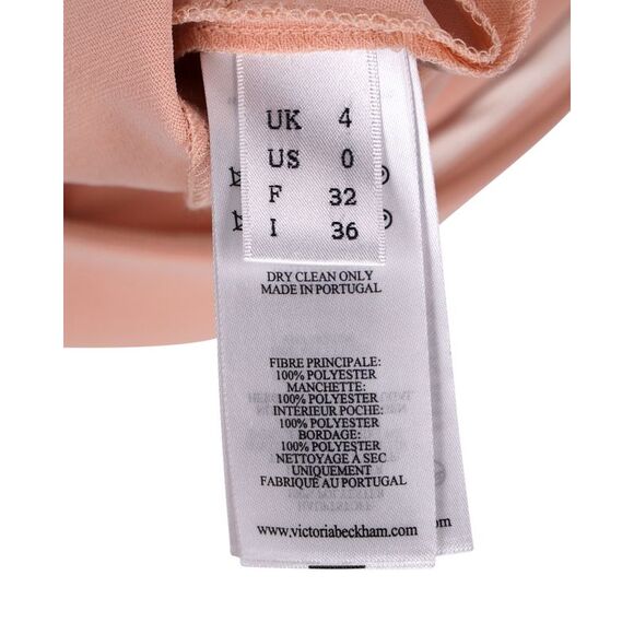 Victoria Victoria Beckham Blouson Sleeve Shift Dress in Pastel Pink Polyester - Picture 4 of 5